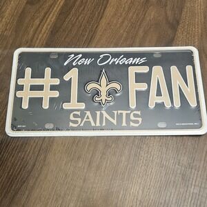 New Orleans Saints‎ #1 Fan Embossed Metal License Plate Tag NFL New